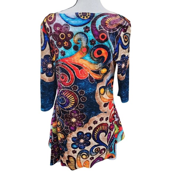 AMMA Boho Brushed Fabric Dress Size Large Hippie Colorful - Picture 5 of 7